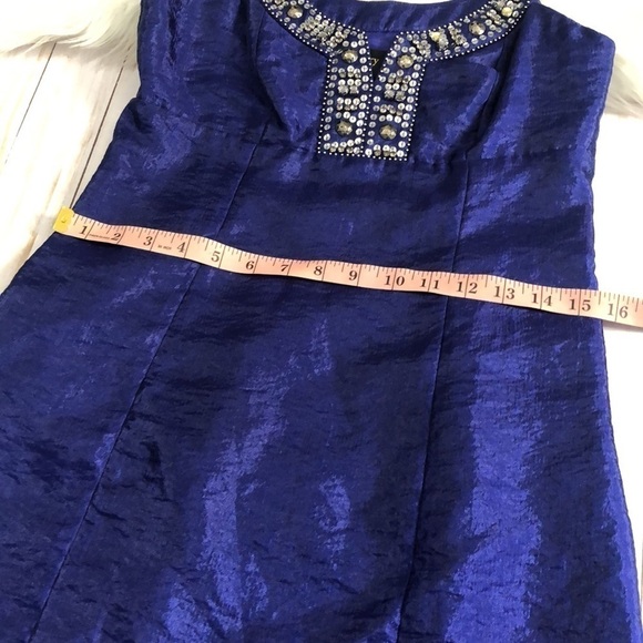 Laundry by Shelli Segal blue bling dress size 6 - Picture 7 of 13